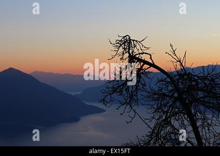 Sunset over Lago Maggiore Stock Photo
