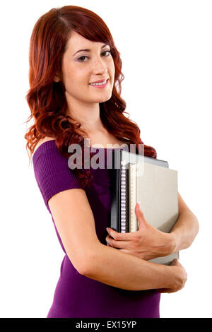 Stock image of Female student over white background Stock Photo
