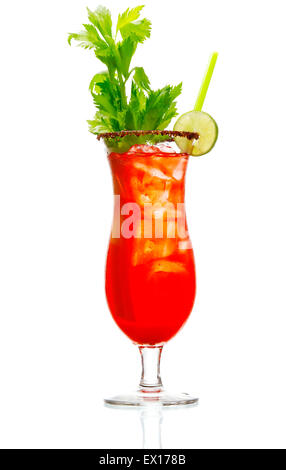 Stock image of Bloody Mary cocktail isolated on white background. Stock Photo