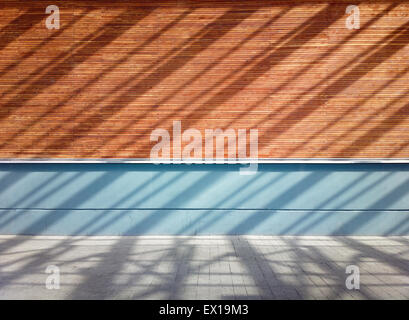 Sunlight shadows on the wall. Stock Photo