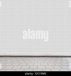 Urban background. Empty white brick wall. Stock Photo