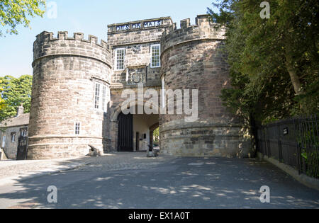 Castle gateway and gatehouse,  Skipton, North Yorkshire  England, UK Stock Photo