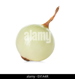 Peeled onion isolated on white background Stock Photo