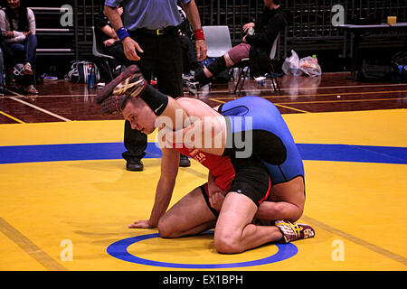 Auckland, New Zealand. 03rd July, 2015. Wrestlers, 16-20 years old from USA, Australia, New Zealand and American Samoa participate and compete in the International Downunder Wrestling Challenge at the North Shore Event Centre, Auckland New Zealand. Credit:  Aloysius Patrimonio/Alamy Live News Stock Photo