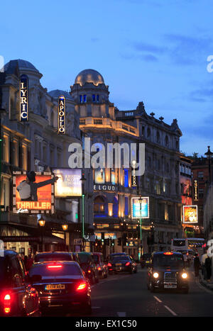.Shaftesbury Avenue Theatres in Londons West End. Stock Photo