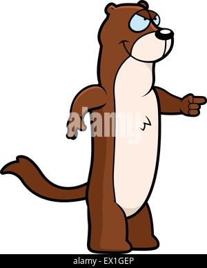 A cartoon weasel with an angry expression. Stock Vector