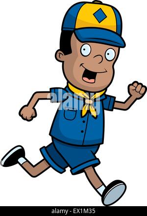 A happy cartoon boy scout running and smiling Stock Vector Image & Art ...