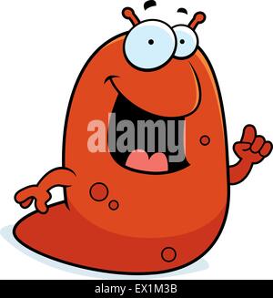 A happy cartoon slug with an idea. Stock Vector