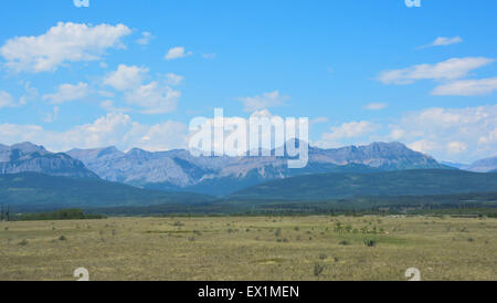 The Rocky Mountains meet the Alberta prairies Stock Photo