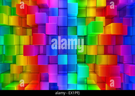 Colorful blocks abstract background Stock Photo