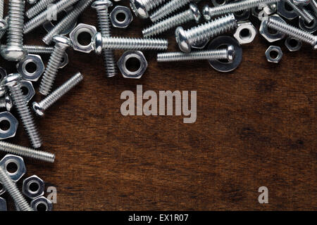 Nuts and bolts background Stock Photo