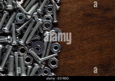 Nuts and bolts background Stock Photo