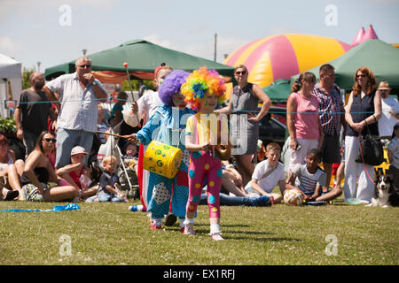 Biggin Hill, UK. 4th July, 2015. Bright sparks kids dressed up as clowns at the Biggin Hill Festival Credit:  Keith Larby/Alamy Live News Stock Photo