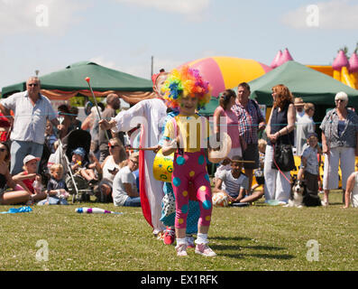 Biggin Hill, UK. 4th July, 2015. Bright sparks kids dressed up as clowns at the Biggin Hill Festival Credit:  Keith Larby/Alamy Live News Stock Photo