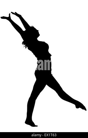 Silhouette gymnast dancer Stock Photo - Alamy