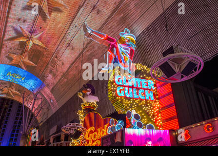 Cowgirl neon sign in downtown Las Vegas Stock Photo