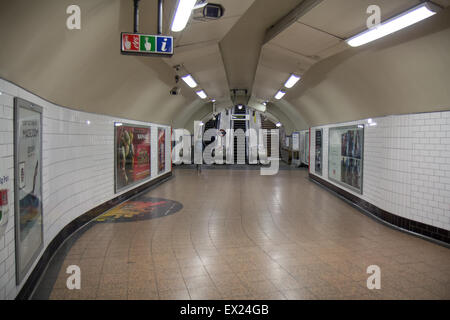 Empty passage deep in the London Underground, UK, October, 2014. Stock Photo