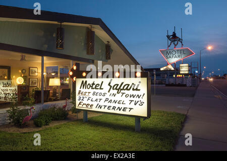 Motel Safari on Route 66 in Tucumcari, New Mexico Stock Photo