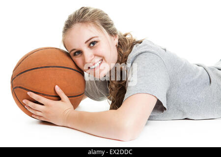 Portrait of a teen with basket ball Stock Photo