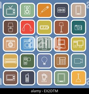 Electrical machine line flat icons on blue background, stock vector Stock Vector