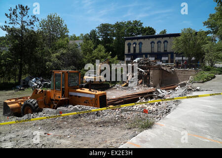 Demolition site in Montague, Michigan. Stock Photo