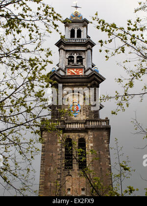 The Westertoren church tower of the Westerkerk, Jordaan, Amsterdam, Netherlands Stock Photo