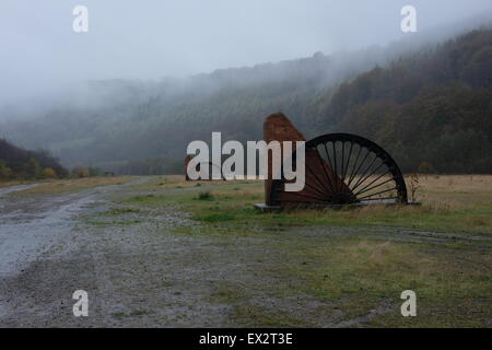 Site of the former Marine Colliery at Cwm in Blaenau Gwent, south Wales Stock Photo