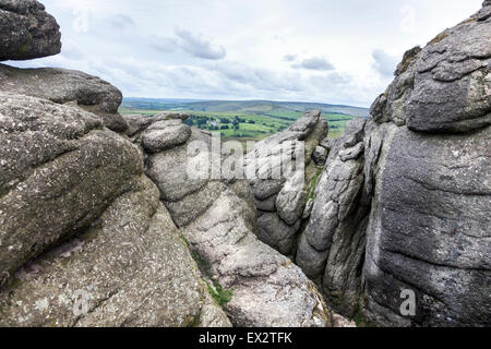 View of the moors from Haytor in Dartmoor National Park, Devon, England Stock Photo