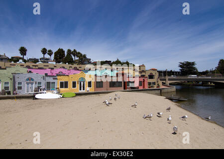 Scenic bungalows on the beach in Capitola, California Stock Photo