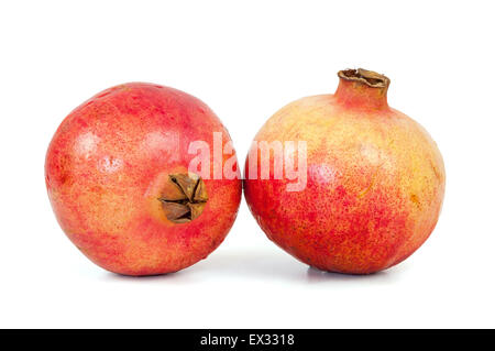 Fresh pomegranate fruits isolated on white background with clipping path Stock Photo