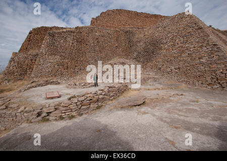 The ruins of La Quemada (also known as Chicomostoc) were thought to be an important ceremonial center during pre-Columbian times Stock Photo