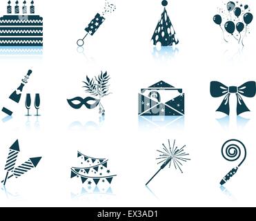 Set of celebration icons. EPS 10 vector illustration without transparency. Stock Vector