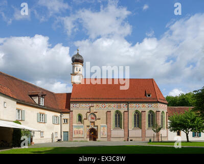 Holy Trinity castle chapel, Blutenburg Castle, Munich, Upper Bavaria, Bavaria, Germany Stock Photo