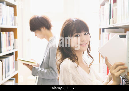 University students in the library Stock Photo