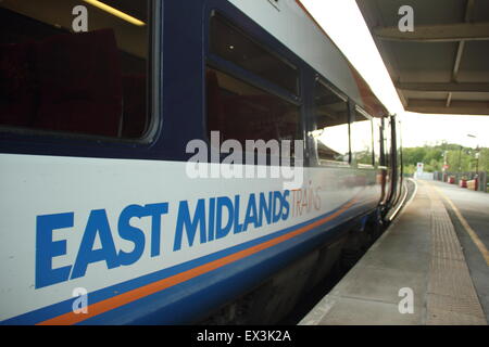 An East Midlands train at Matlock railway station, Derbyshire England UK Stock Photo