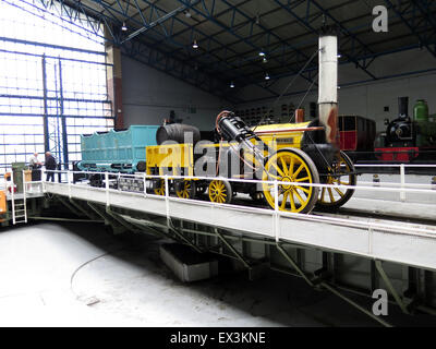 Stephenson's Rocket at the National Railway Museum, York, UK Stock Photo