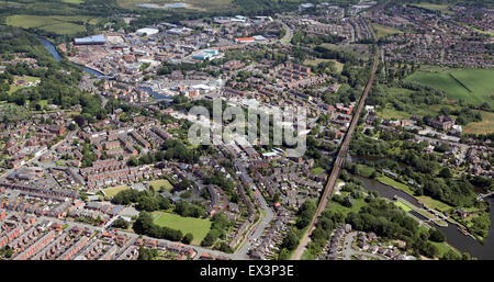 aerial view of the Cheshire town of Northwich, UK Stock Photo