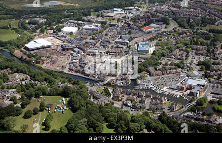 aerial view of the Cheshire town of Northwich, UK Stock Photo