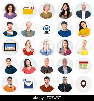 Diverse Multi Ethnic People Technology Media Concept Stock Photo