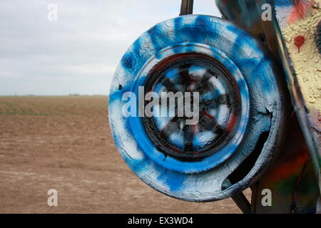 Cadillac Ranch near Amarillo, Texas, USA Stock Photo