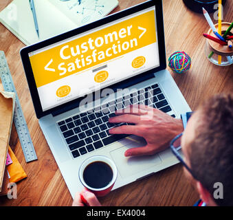 Business Online Customer Satisfaction Working Concept Stock Photo