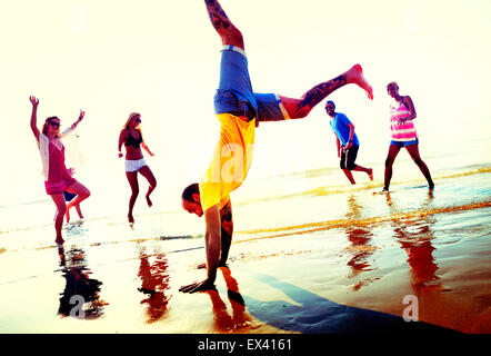 Friendship Freedom Beach Summer Holiday Concept Stock Photo