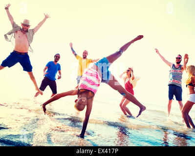 Friendship Freedom Beach Summer Holiday Concept Stock Photo