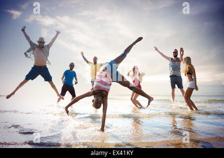 Friendship Freedom Beach Summer Holiday Concept Stock Photo