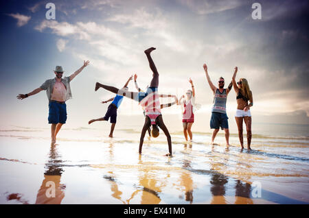 Friendship Freedom Beach Summer Holiday Concept Stock Photo