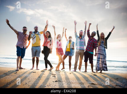 Friendship Freedom Beach Summer Holiday Concept Stock Photo