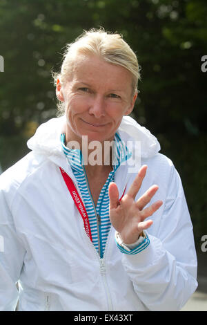 Wimbledon London, UK. 6th July 2015. Former ladies Wimbledon champion Jana Novotna arrives on day seven of the Wimbledon tennis championships Credit:  amer ghazzal/Alamy Live News Stock Photo