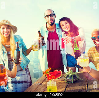 Diverse People Friends Hanging Out Drinking Concept Stock Photo