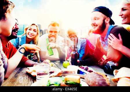 Diverse People Friends Hanging Out Drinking Concept Stock Photo