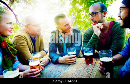 Diverse People Friends Hanging Out Drinking Concept Stock Photo